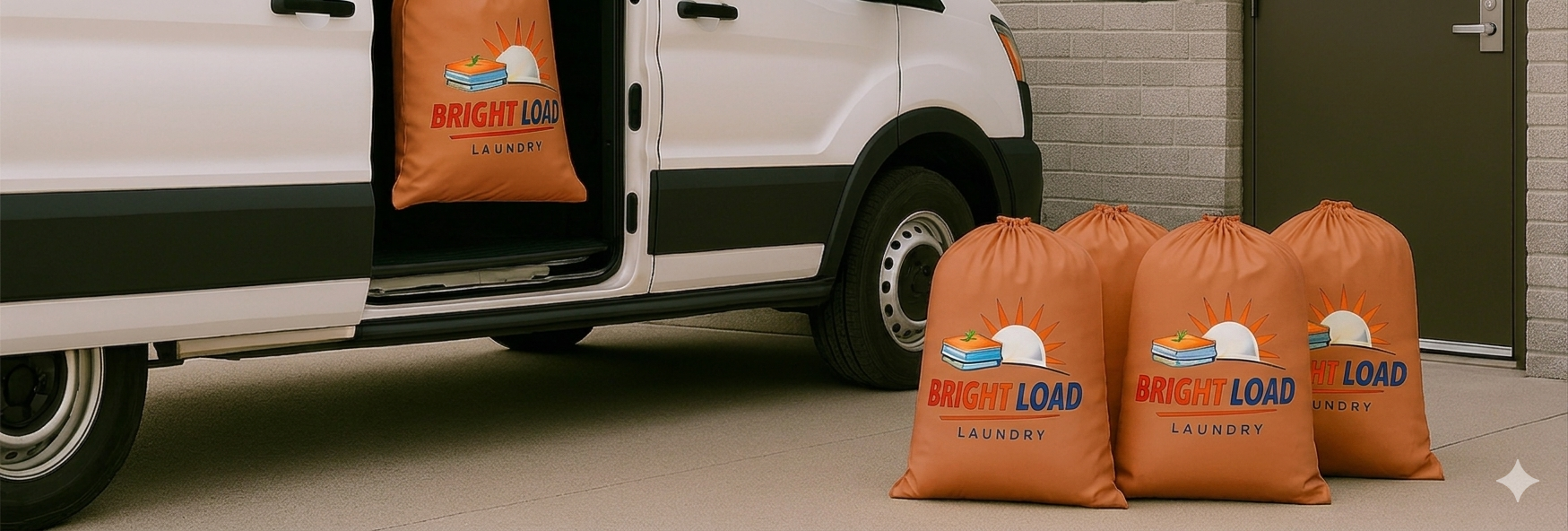 Orange laundry bags commercial delivery